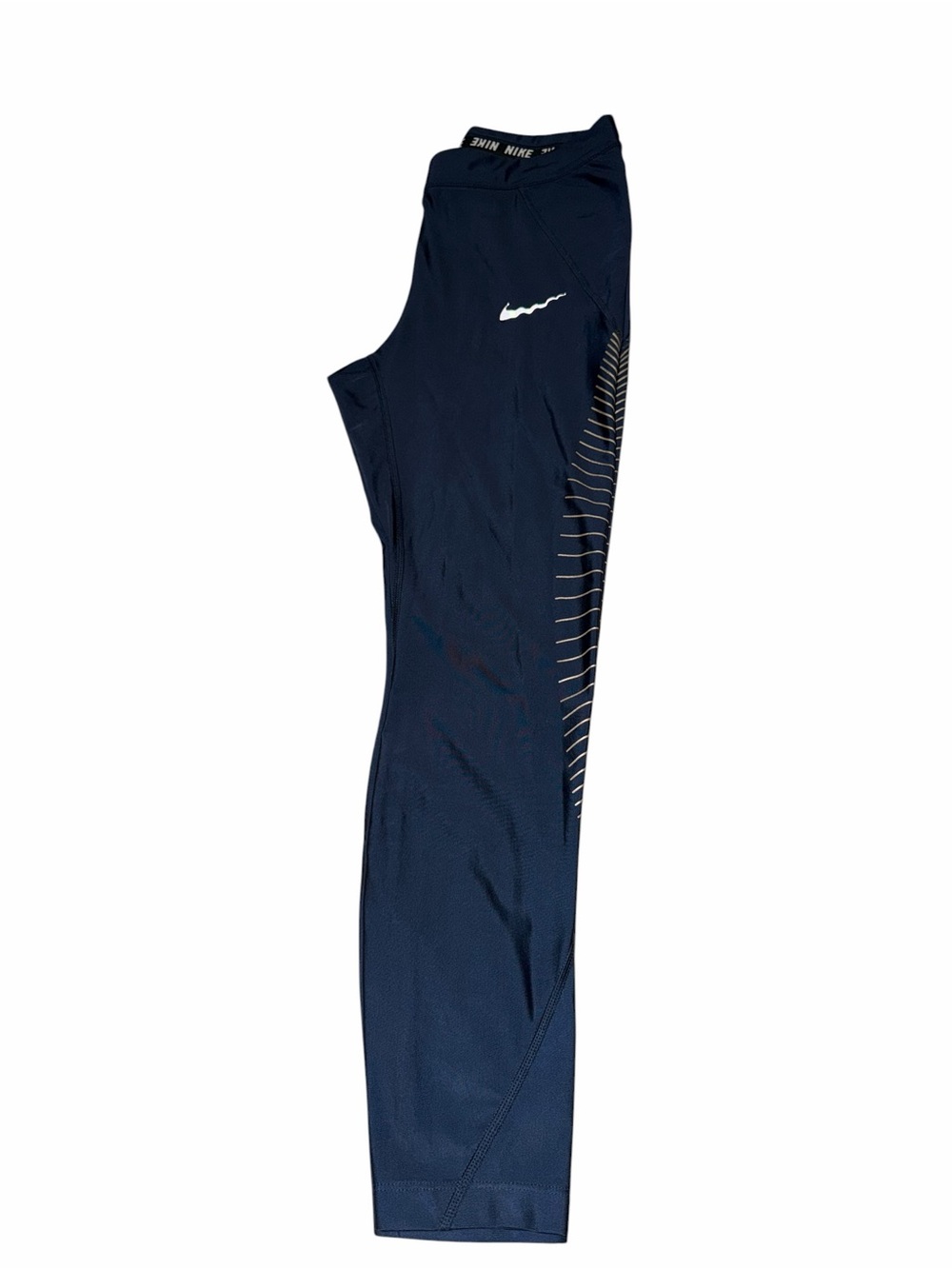 Nike Dark Navy Full-Length Training Leggings with Reflective Accent